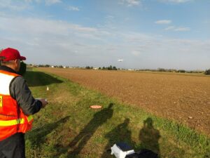 Drone agricole en action